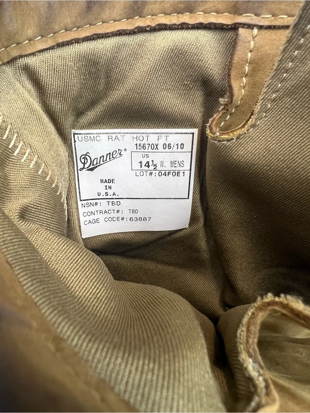 DANNER USMC Hot Weather RAT Rugged All Terrain Boots Men's  14.5 W  Made In USA